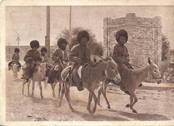 1930 Ashgabat Men on Donkeys