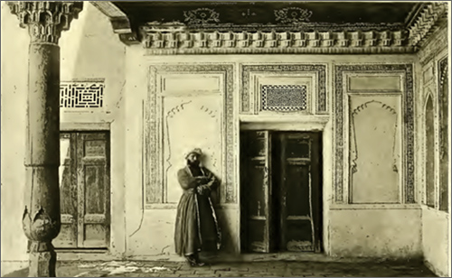 1902 Вестибюль в доме богатого купца в Ташкенте. Иллюстрация из книги Гюго Краффта