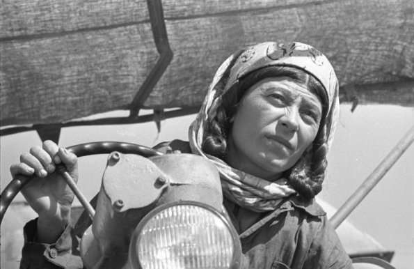 Колхоз им. Тельмана Ленинского р-на Ташаузской обл.  Механизатор, уборка хлопка (1965)