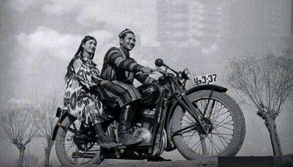 1970 Uzbekistan Couple on Bike